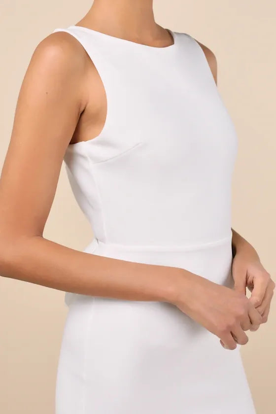 Exquisite Refinement Ivory Backless Bow Ruffled Maxi Dress