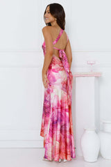 Call Me Pretty One Shoulder Satin Maxi Dress Purple
