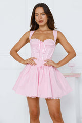 Soft Aesthetic Mini Dress Pink