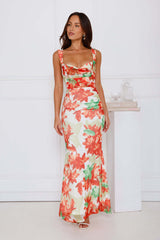 Paradise Breeze Mesh Maxi Dress Orange