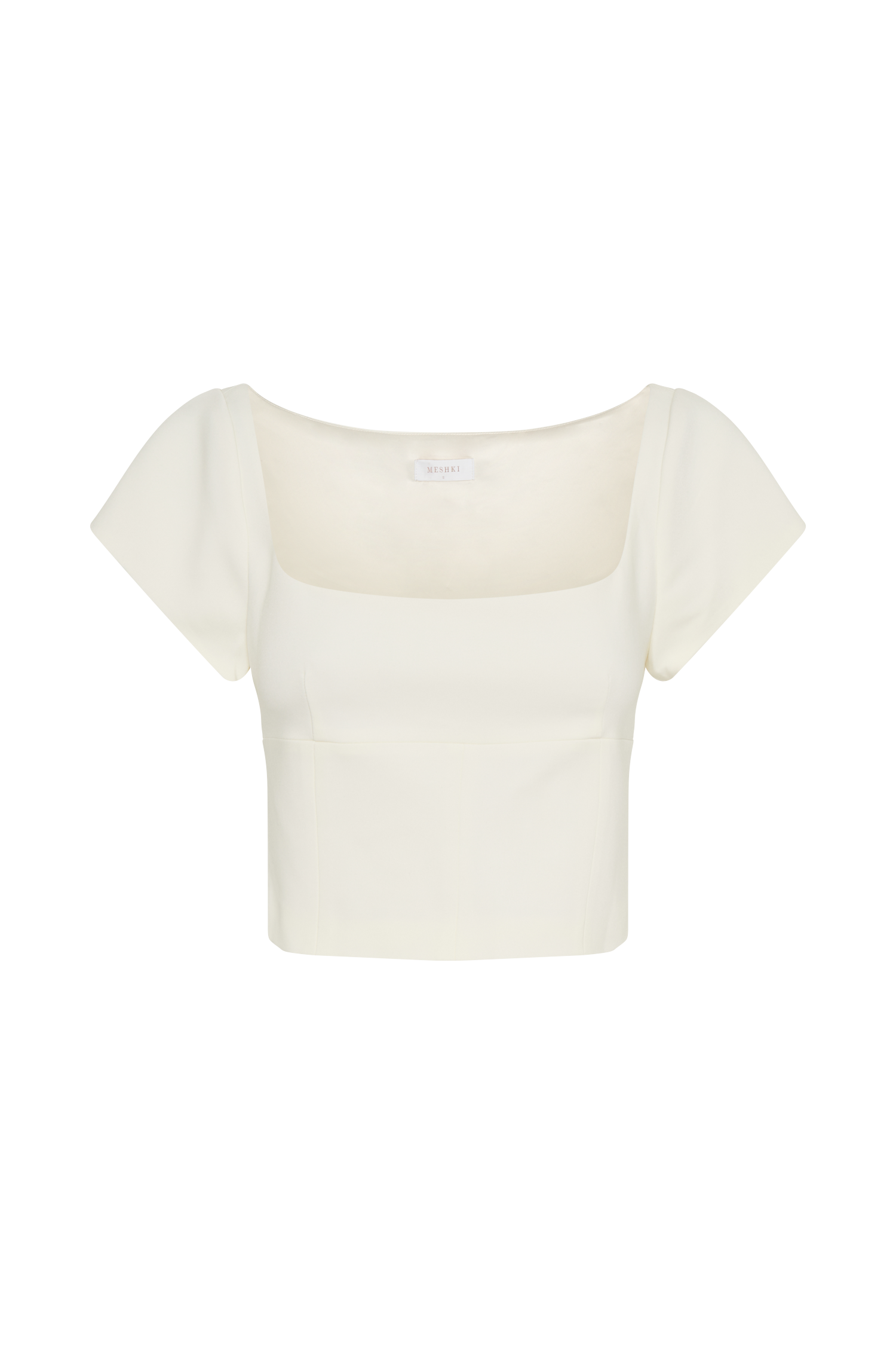 Ellis Cap Sleeve Longline Suiting Top - Ivory