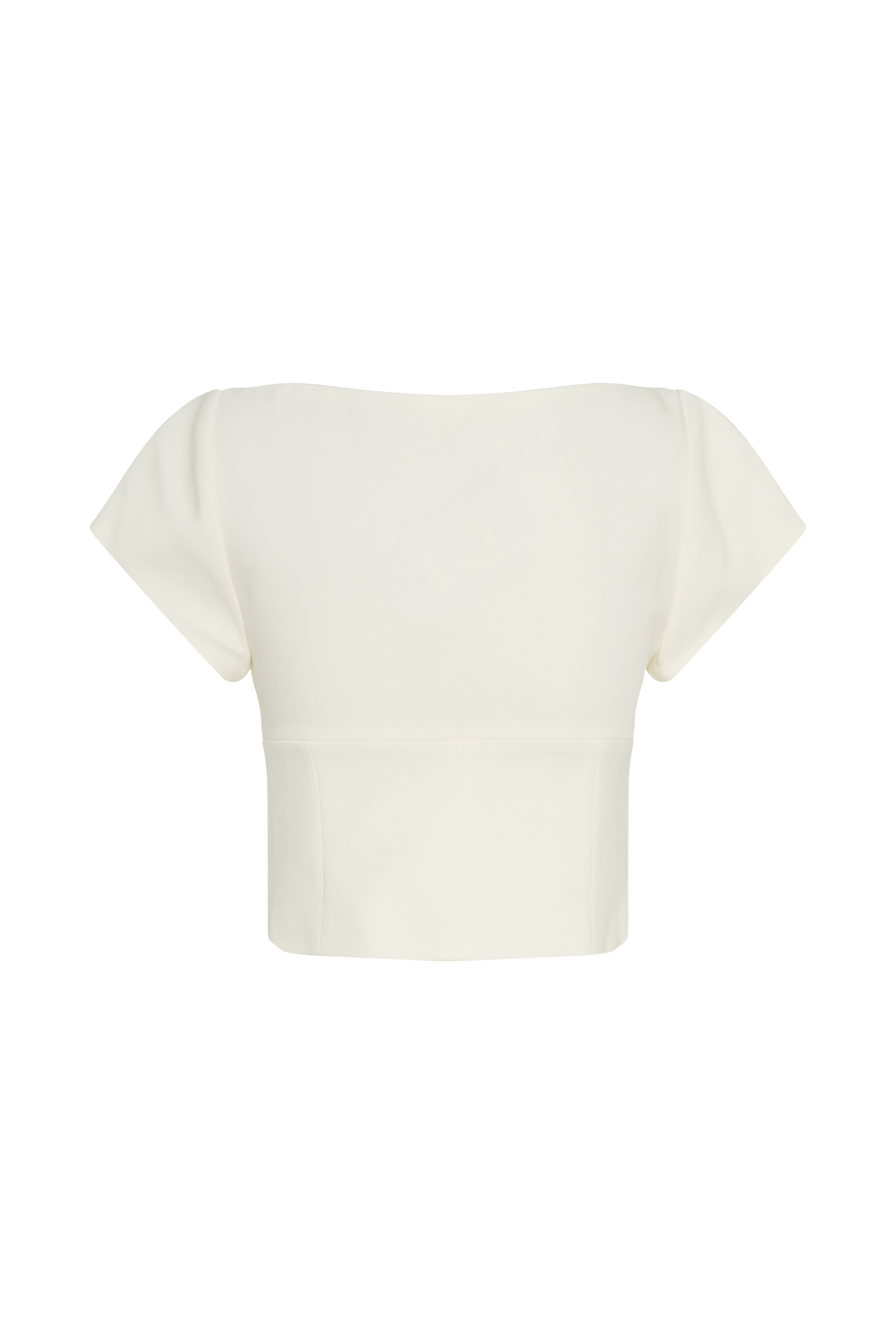 Ellis Cap Sleeve Longline Suiting Top - Ivory