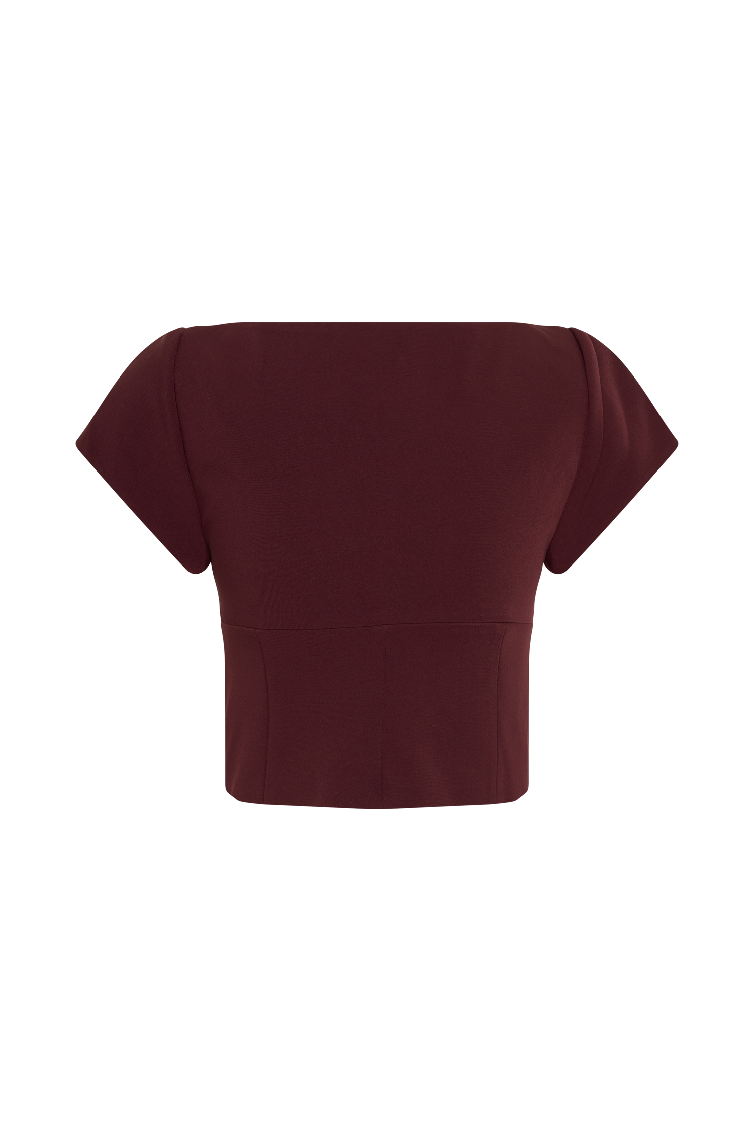 Ellis Cap Sleeve Longline Suiting Top - Mahogany